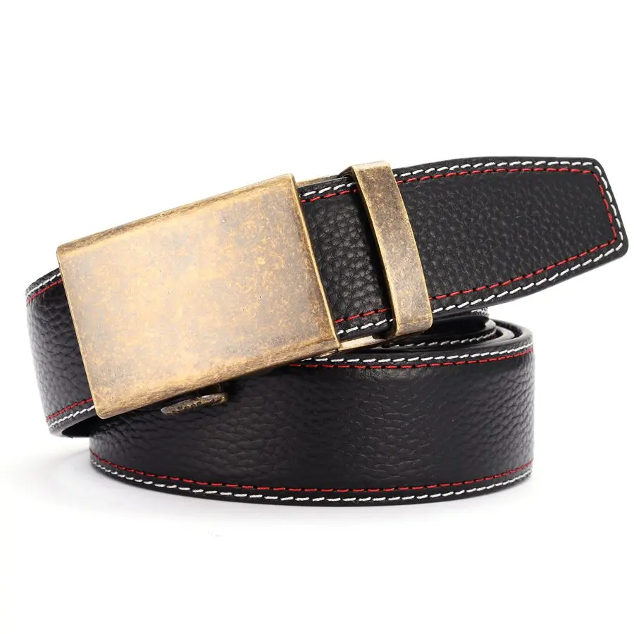 

Men's Leather Ratchet Dress Casual Jeans Belt with Automatic Buckle Fashion Leather Belts for Men Width:36mm