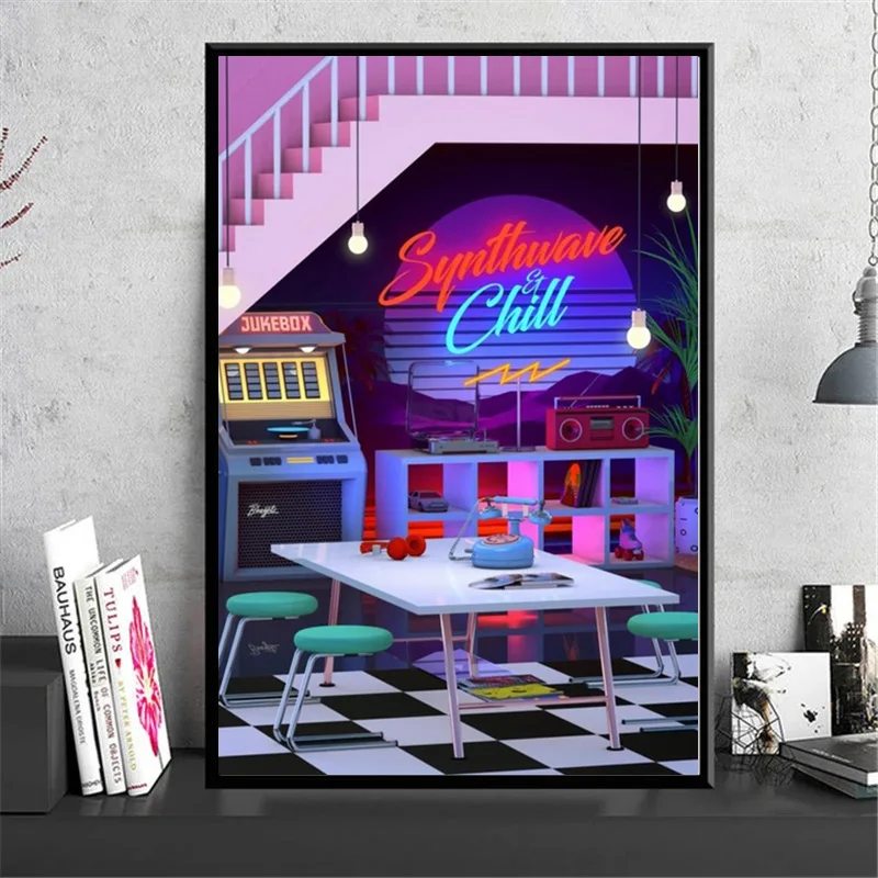 Киберпанк творческие личные цвета популярные художественные картины на холсте