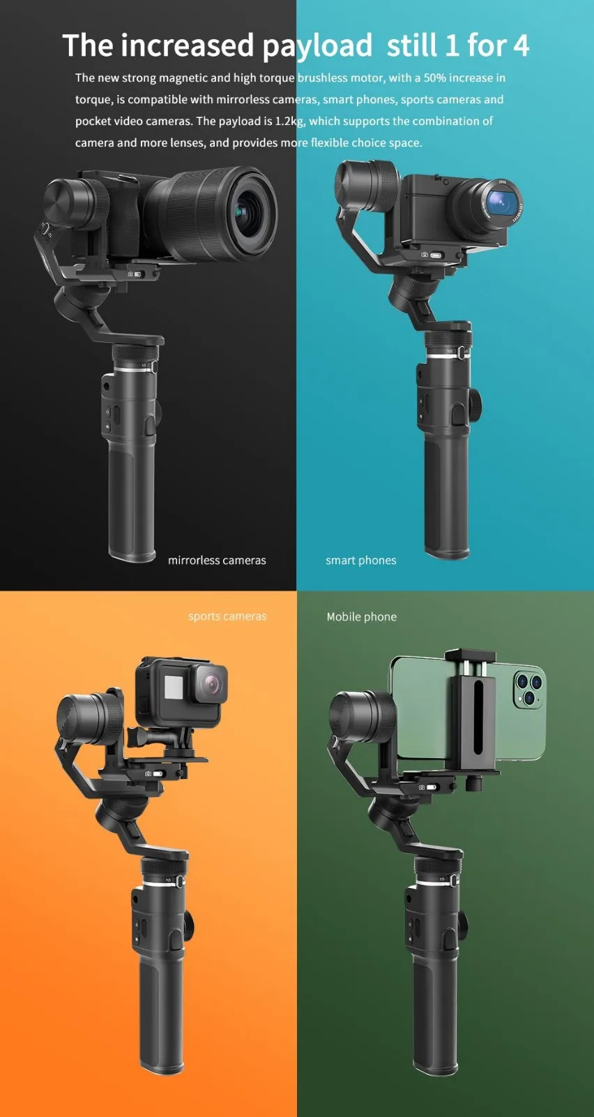 3 осевой Ручной Стабилизатор Feiyu G6 Max для камеры Sony серии a7 Gopro 8/7/6/5 беззеркальная