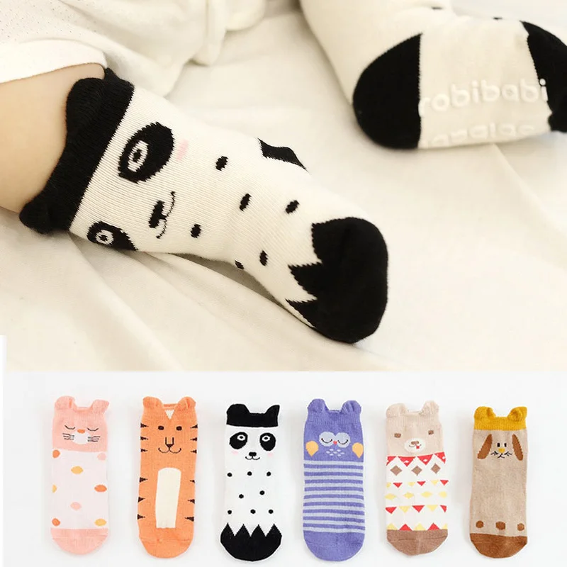 2021 6 пар в партии носки для новорожденных Детские из хлопка малышей нескользящие