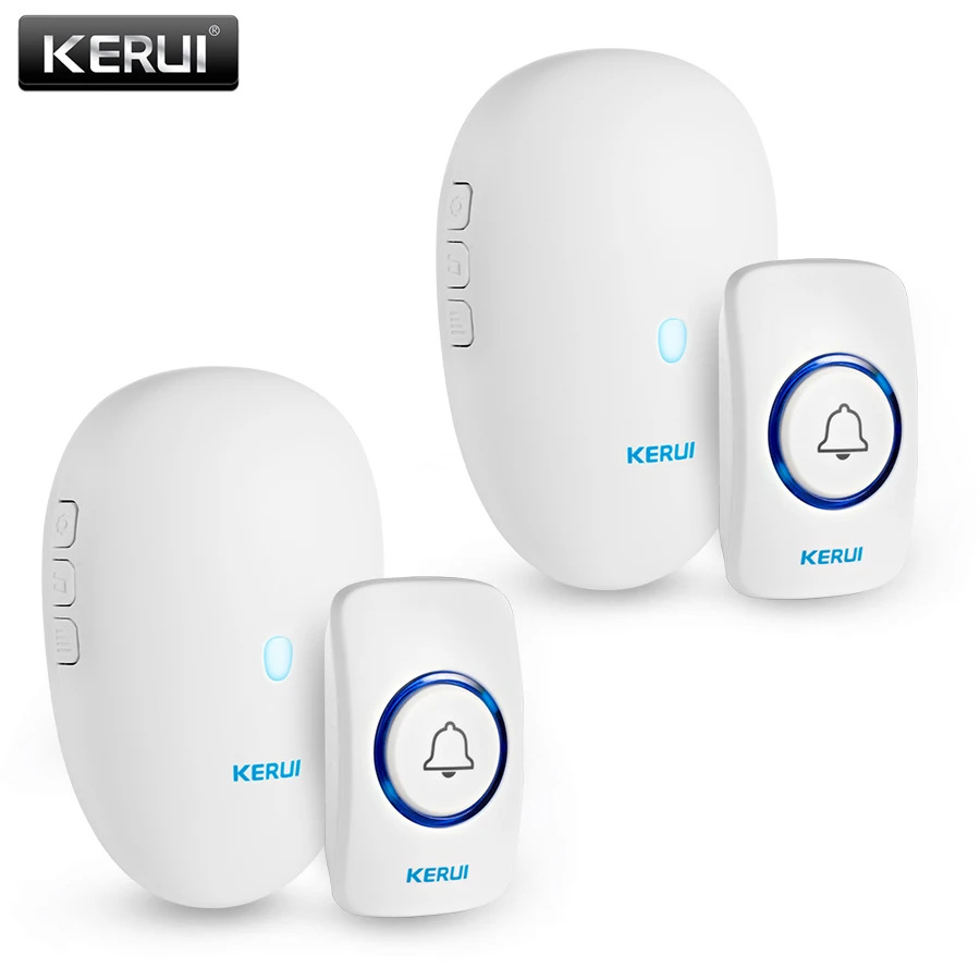 Kit4 Doorbell Kit Беспроводной дверной звонок KERUI 57, водонепроницаемый, пульт дистанционного управления 300 м, ЕС, Великобритания, США, домашнее кольцо, умный дверной звонок, простая установка - Цвет: Kit4 Doorbell Kit