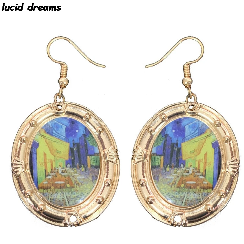 Художественные украшения Ван Гога висячие серьги с картиной в стиле барокко кафе
