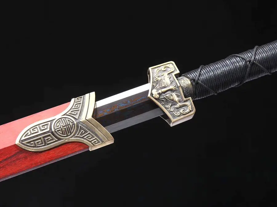 Замечательный меч WUSHU архаический в стиле династии Хань венец 608 стальное лезвие