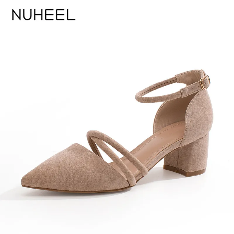 NUHEEL/Женская обувь Новинка Летняя на толстом каблуке в стиле Феи Модные туфли