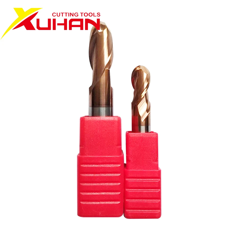 Концевая фреза HRC55 твердосплавная с 2 зубьями и шаровой головкой из вольфрамовой