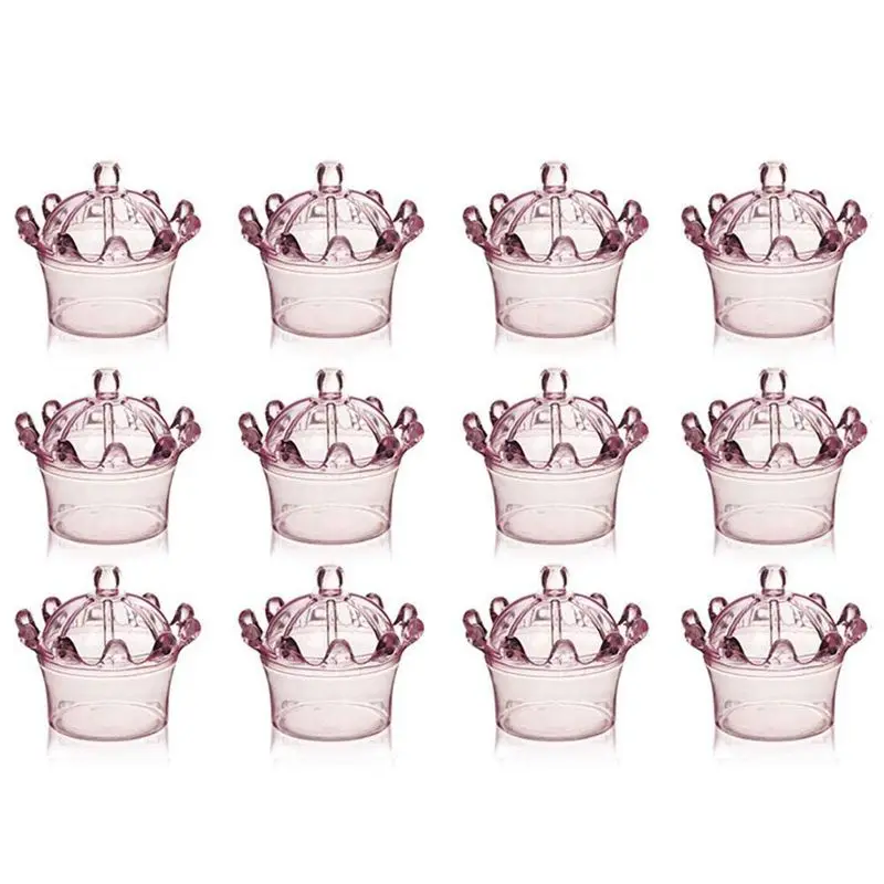 12 шт. пластиковые мини-купольные коробки для конфет с короной вечерние