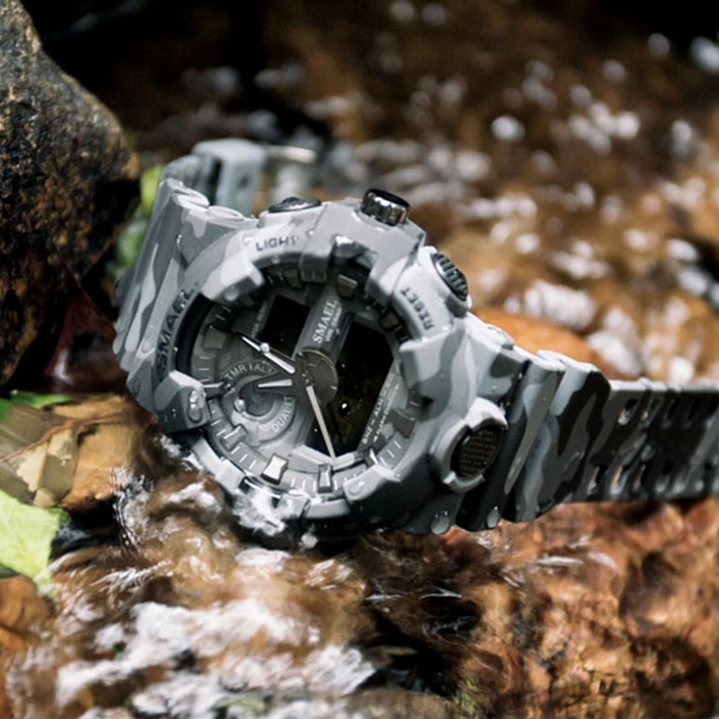 

New Men Sports Watch 2020 SMAEL Watch Camouflage Military Watch LED Quartz Clock Men Sport Wristwatch Mens Army Waterproof Watch