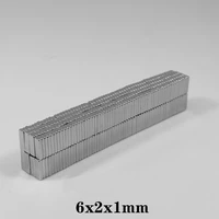 502000pcs 6x2x1 block magnet sheet n35 6mm x 2mm neodymium magnet 621permanent ndfeb magnet strong powerful magnetic 621mm