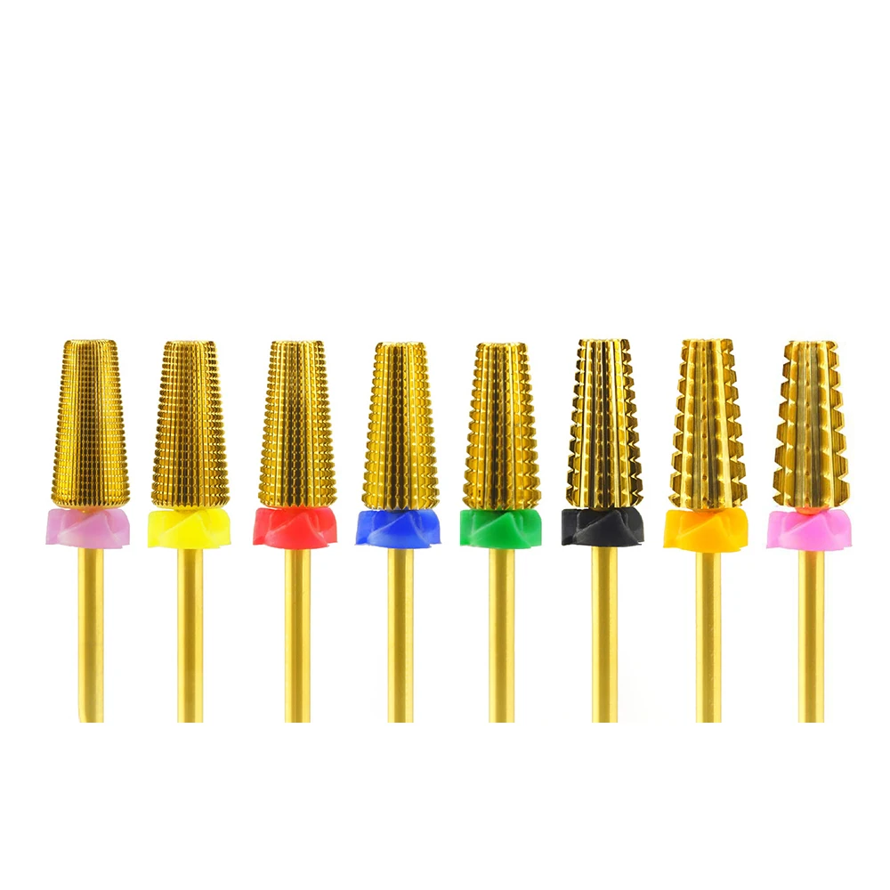 High Quality 10pcs/lot Carbide Nail Drill Bit 5 in 1 Fastest Remove Acrylics or Gels Bits For Removing Gel Varnish