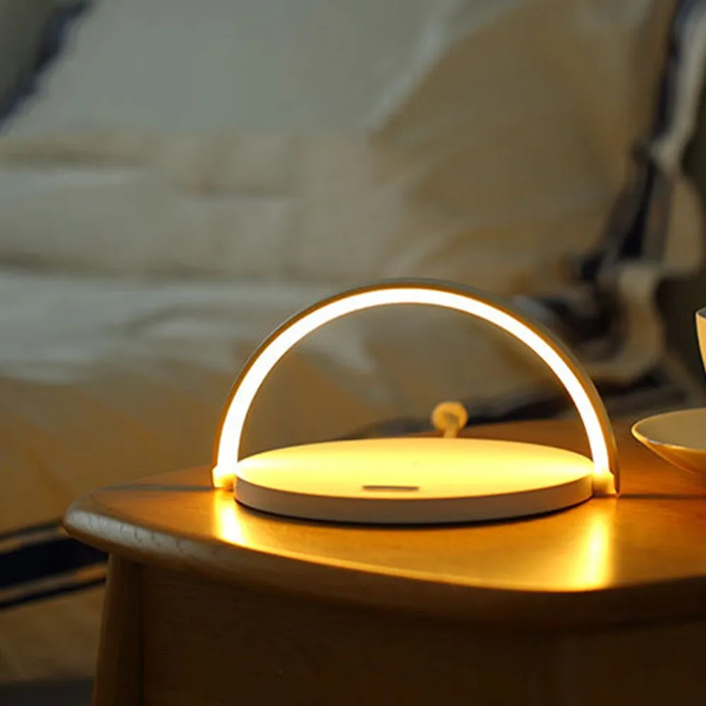 2019 Hot LED Desk Lamp with Qi Fast Wireless Charger USB Chargeable Table Bedside Light Portable L9 #2 | Лампы и освещение