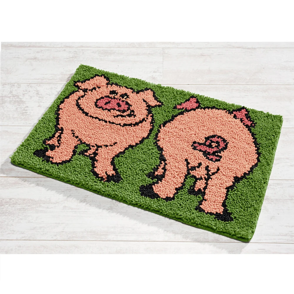 

foamiran for needlework latch hook rug kits pig button package rug latch hook kits Foamiran for crafts carpet embroidery kit
