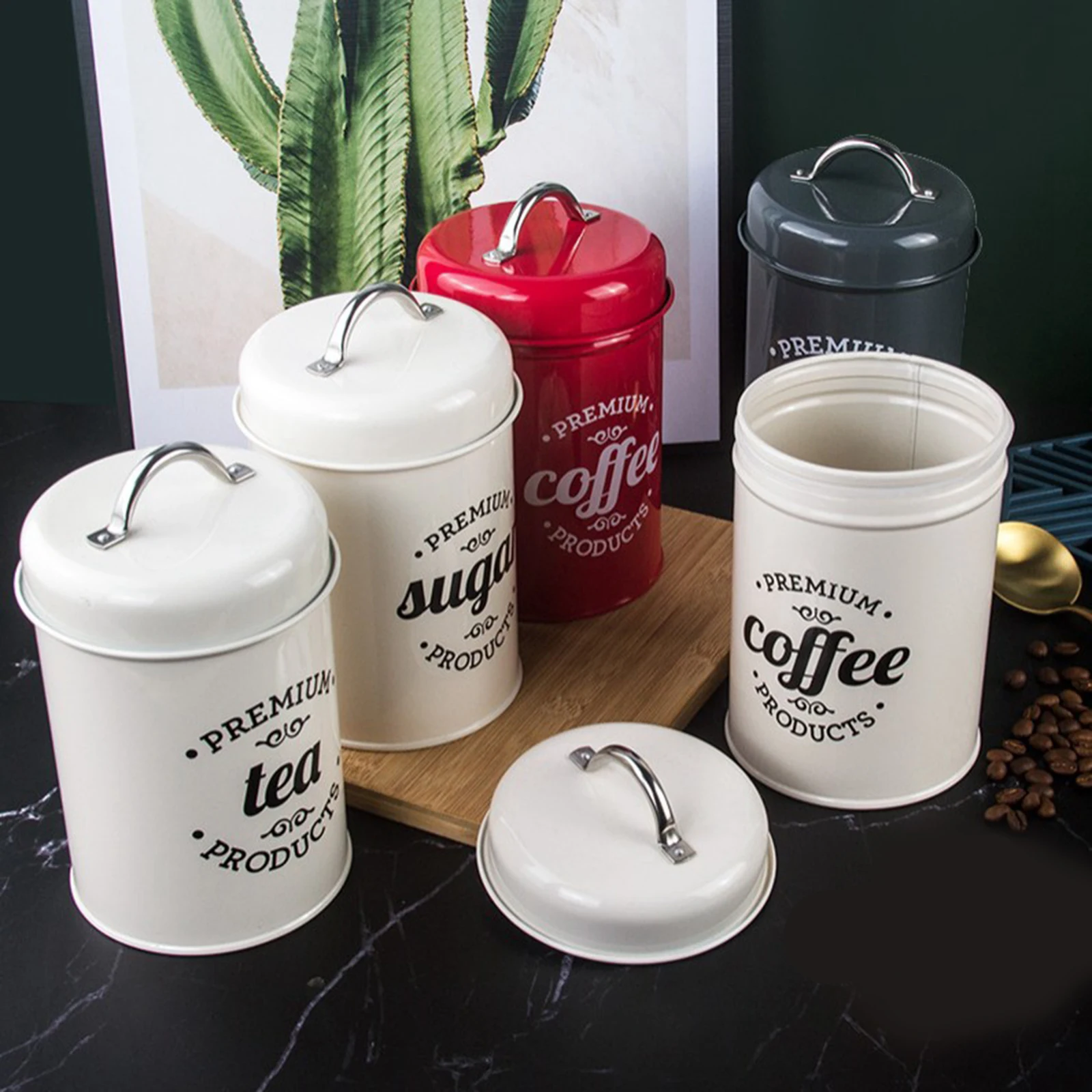 Набор из 3 металлических контейнеров для хранения еды | Дом и сад