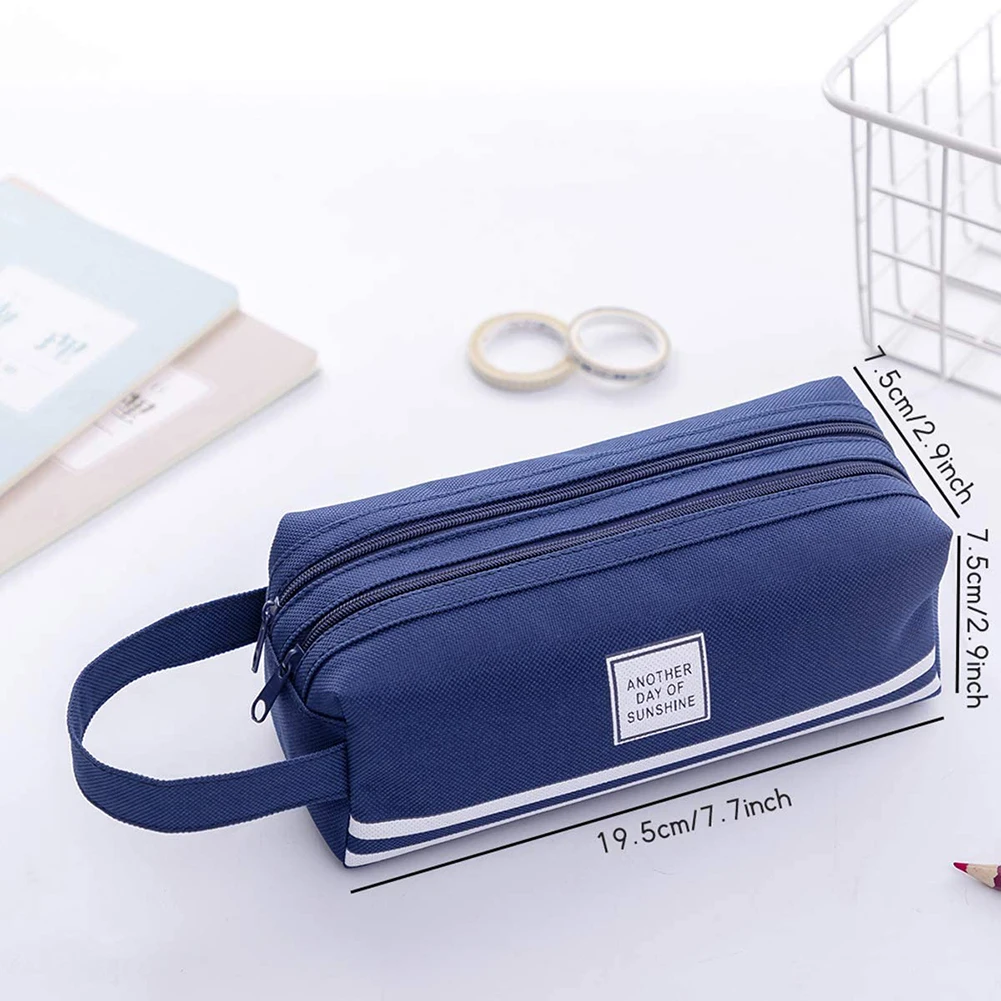 

Colorful Large Capacity Pencil Cases Bags Korea Simple Oxford Cloth Zipper Pen Box Pouch Storage Case School Office Stationary
