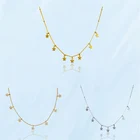 цепочка на шею женская  Чокер цепь на  Женское винтажное ожерелье с подвеской в виде пентаграммы, инкрустированное кристаллами, ожерелье золотого и серебряного цвета, цепь из нержавеющей стали K-аксессуары в стиле поп