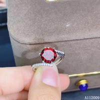 kjjeaxcmy fine jewelry 925 sterling silver inlaid natural garnet ring delicate new female noble ring support test hot selling
