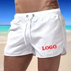Мужские пляжные шорты с логотипом на заказ, плавательные, спортивные, дышащие, быстросохнущие шорты для плавания, S-3XL, размера плюс