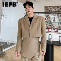 iefb 2021 new suit three dimensional cutting short suit coat autumn ins korean temperament personality black khaki blazer 9y8783