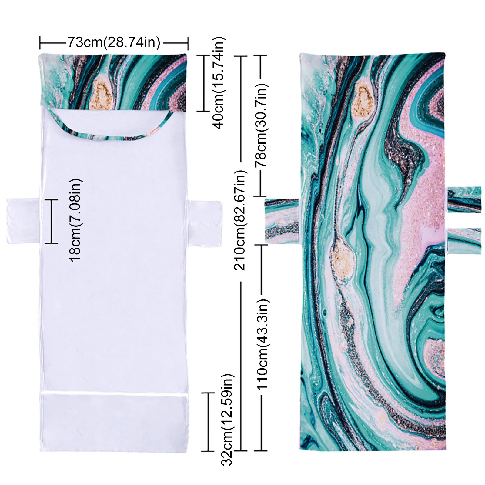 

Ocean Series Recliner Cover With Side Pocket Soft Microfiber Sling Chair Summer Beach Towel Sunbathing Lounger Towel