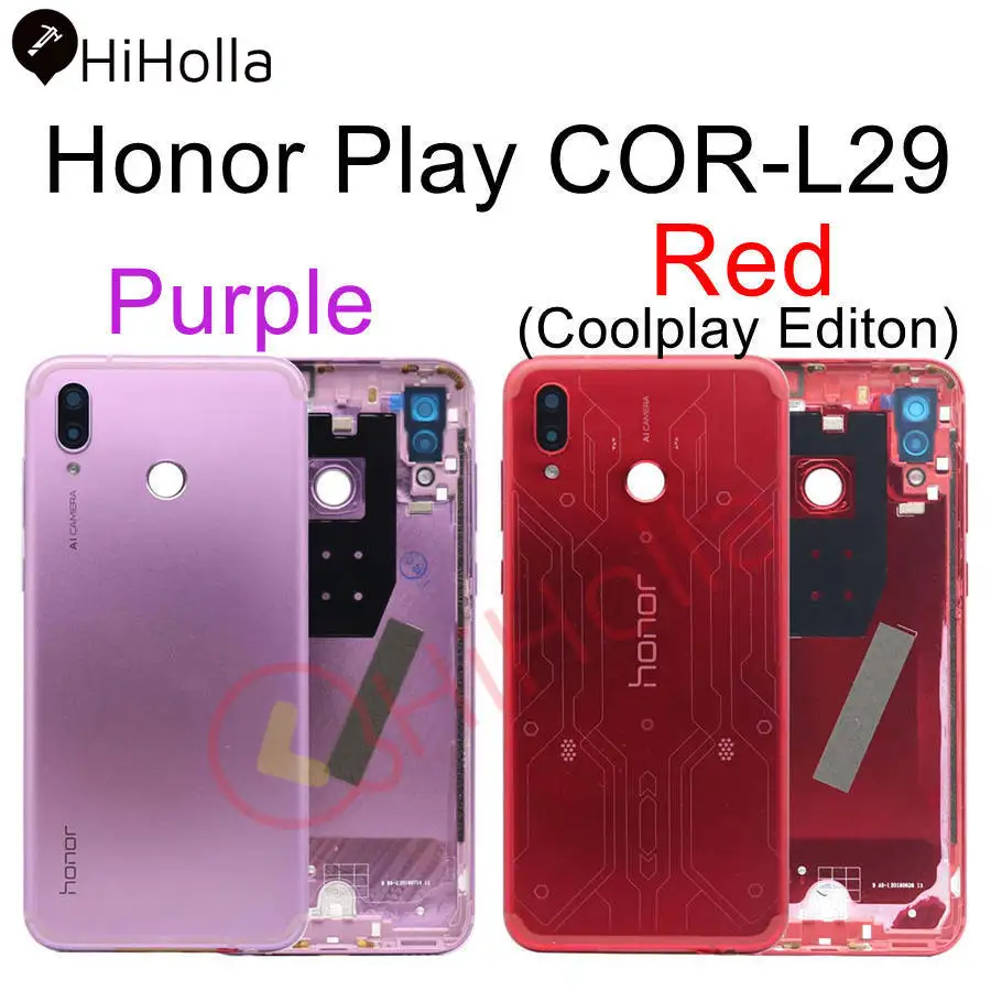 Для Honor воспроизводить Батарея задняя крышка Корпус Дверь чехол для huawei Honor Play Батарея покрывающая телефон по всей поверхности+ Мощность отрегулируйте громкость кнопкой+ Камера объектив
