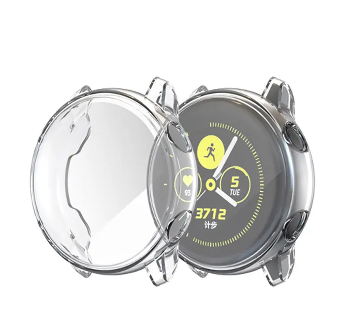 Мягкий силиконовый чехол для samsung Galaxy Watch, активный Чехол, бампер, аксессуары, защита, полное покрытие экрана, защитный чехол