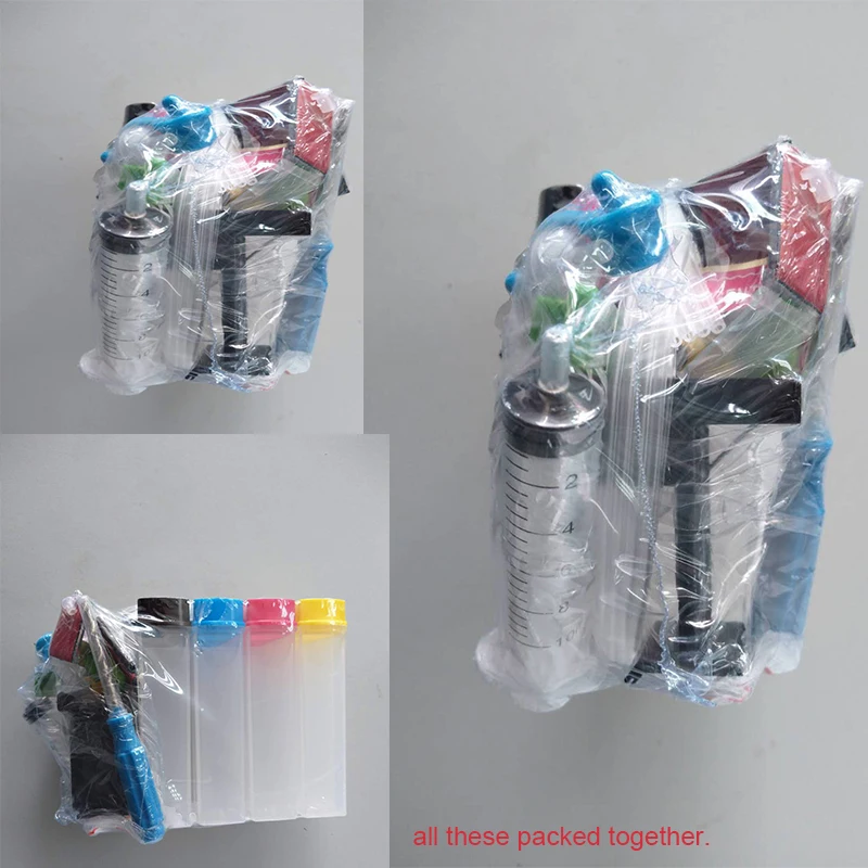 DIY СНПЧ Универсальный 4 цвета с полным аксессуаром чернильный бак для hp Canon Epson Brother и многих других принтеров дрель насосная чернильная папка