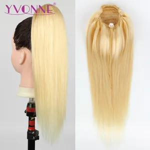 Yvonne прямые человеческие волосы на шнурке конский хвост, зажим для наращивания, бразильские волосы Remy 613 светлый цвет