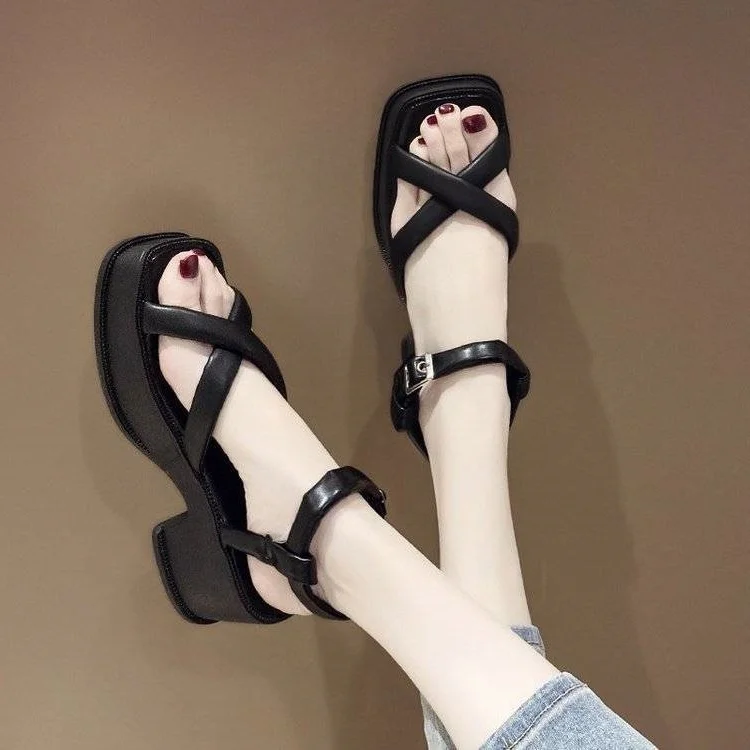 

Spring Shoes Muffins shoe Luxury Sandals Summer Heels Med Open Toe Clogs Wedge Soft Espadrilles Platform All-Match 2021 Women's