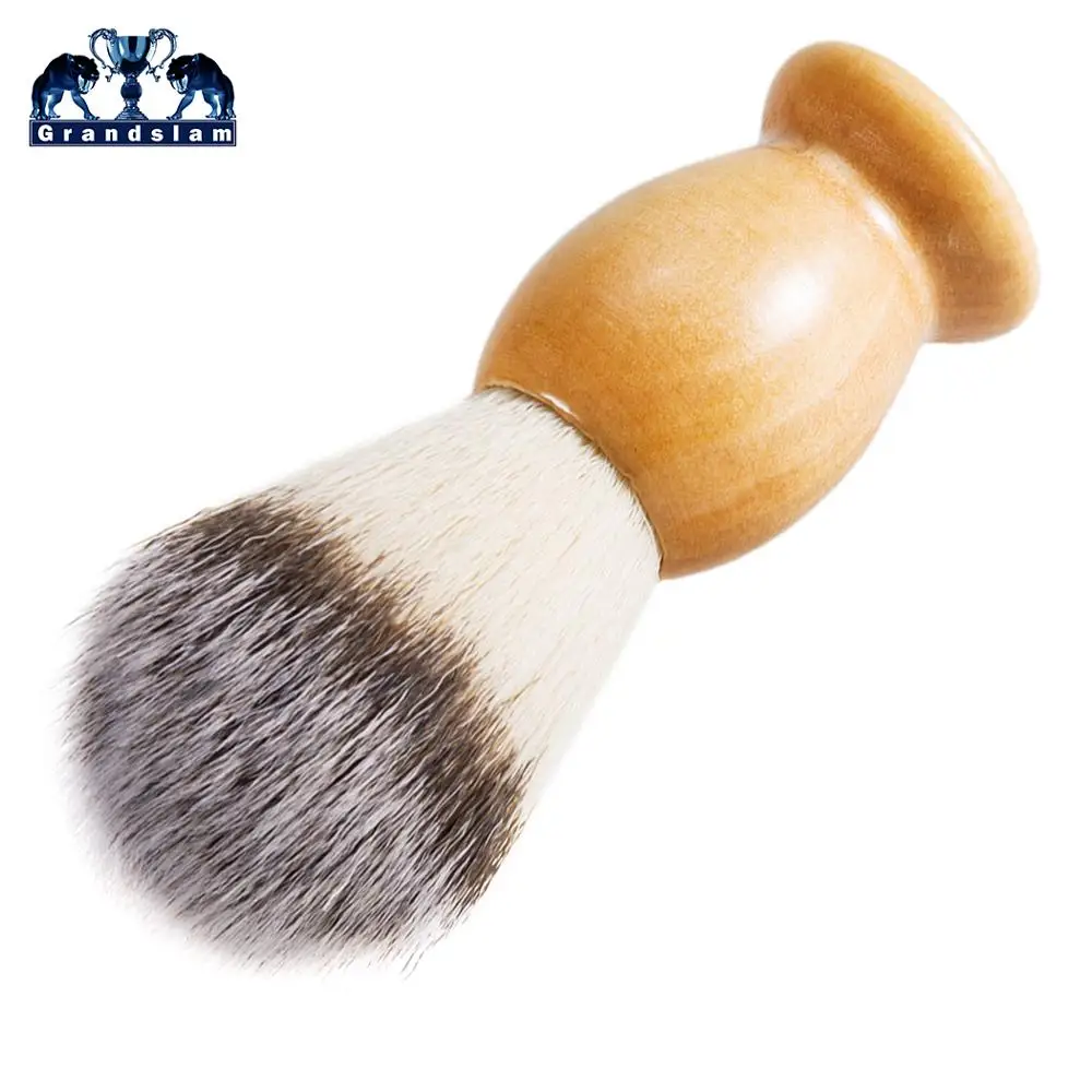 Grandslam Pro Синтетический нейлон бритье борода мыльная щетка деревянная ручка для