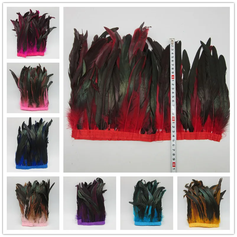 

High Quality 2 Yards/lot Chicken tail Feathers Trim Trimming Fringe for Clothing Diy Dress Party Dress Wedding DIY Plumes