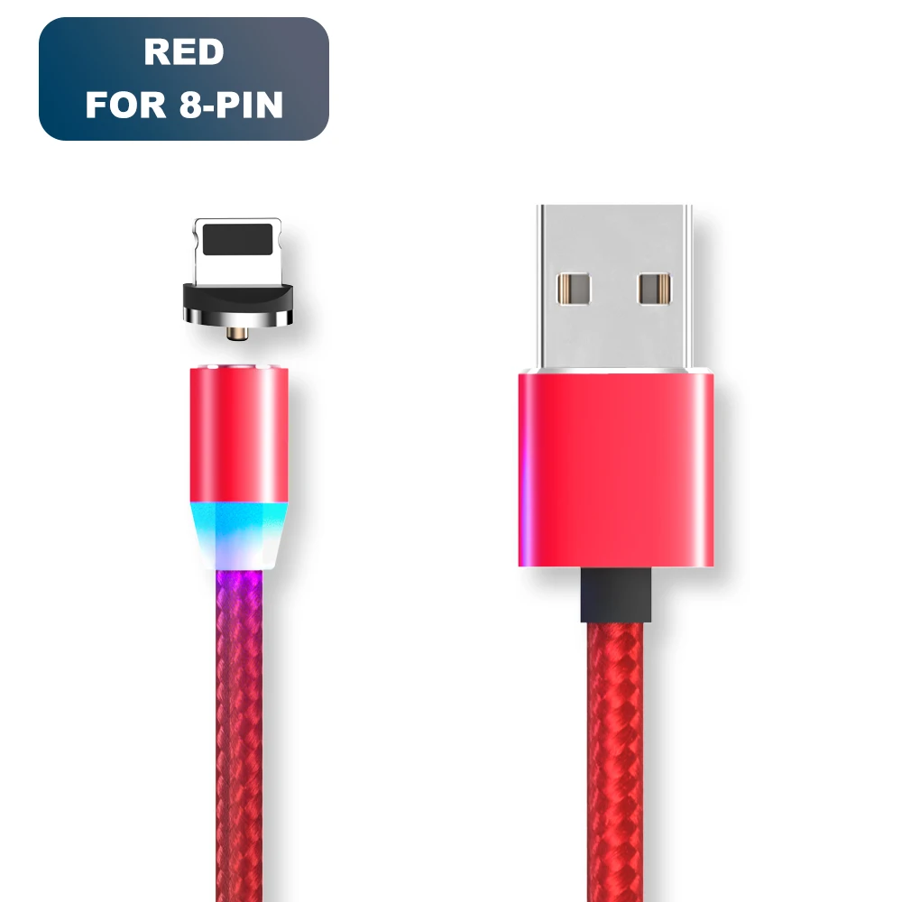 Red for iphone Vanniso Быстрый миниатюрный usb-порт зарядка 5А Магнитный кабель Магнит usb type C кабели для Samsung провода мобильного телефона Быстрая зарядка шнур данных - Цвет: Red for iphone