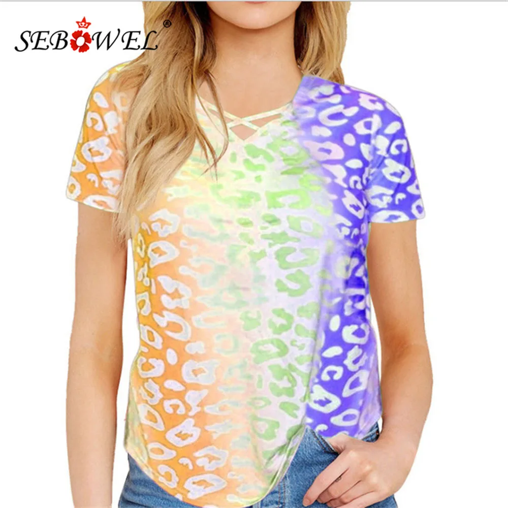 

Женская футболка с V-образным вырезом, с коротким рукавом