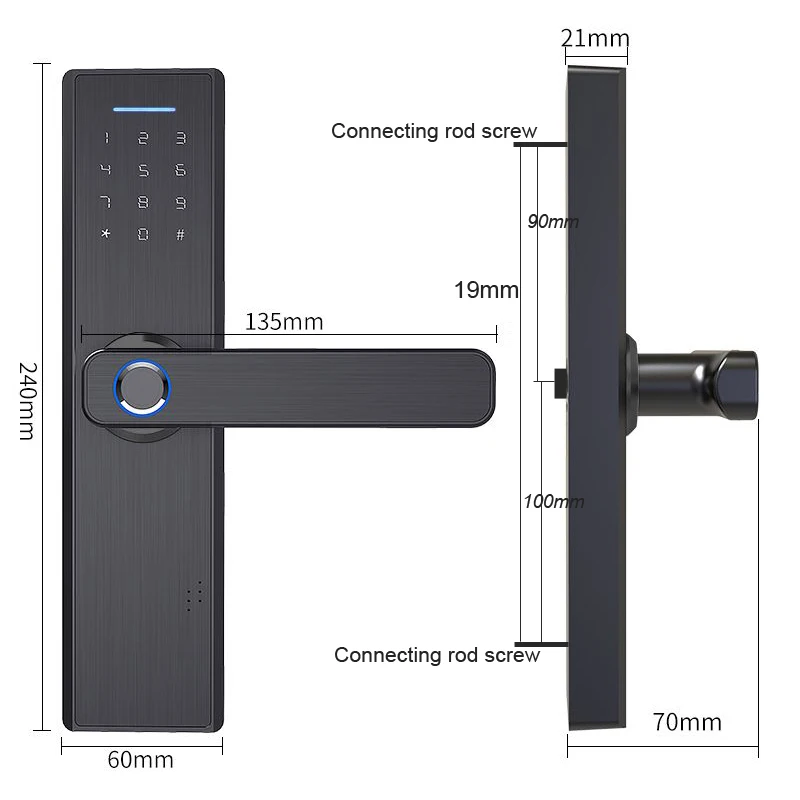 

RAYKUBE Wifi Electronic Door Lock With Tuya APP Remotely / Biometric Fingerprint / Smart Card / Password / Key Unlock FG5 Plus