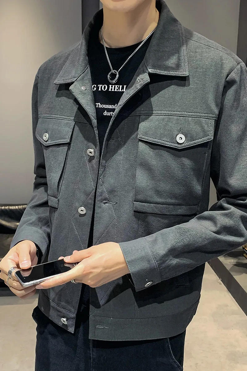 Мужская куртка весна осень Корейская трендовая Пинцет Новинка 2019 приталенная