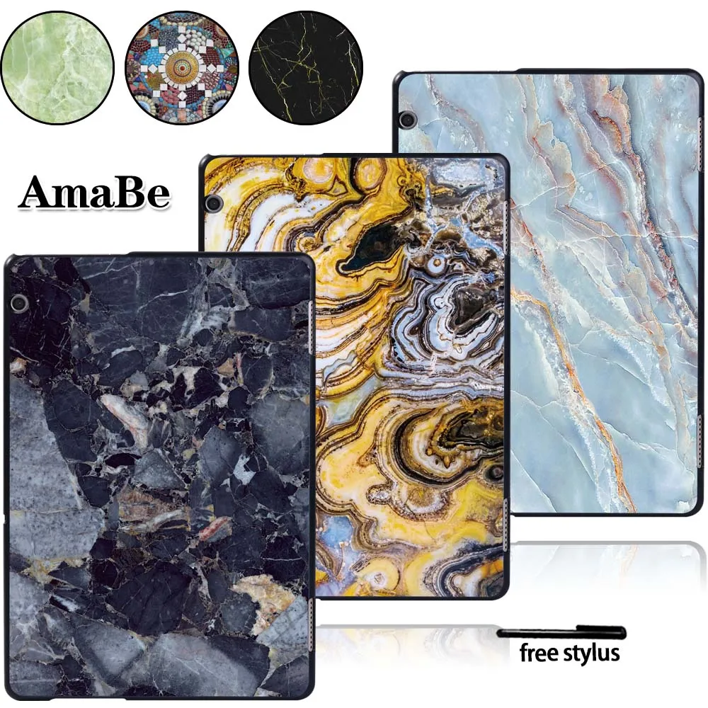 

Print for Huawei Media Pad T5 10 AGS2-L09/W09/L03 - Plastic Marble Pattern Hard Shell Case Cover Protective