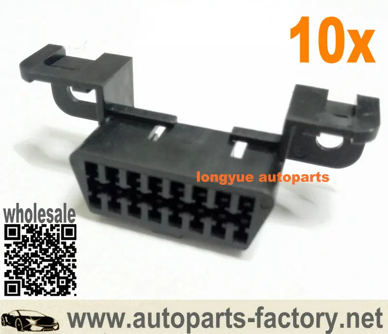 Диагностические разъемы OBDII - OBD2 longyue комплект из 10 16-контактных разъемов для ALDL Data
