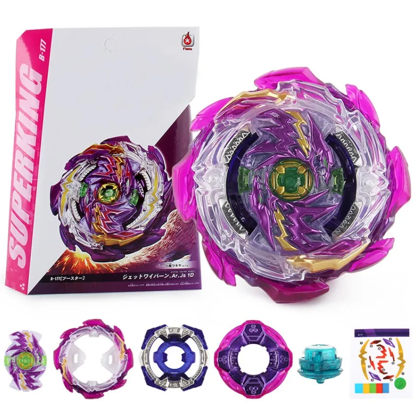 

B-X TOUPIE BURST BEYBLADE SPINNING TOP Toys B177 Jet Wyvern SuperKing Booster B-177 Toys With Two-Way Pull Wire Launcher