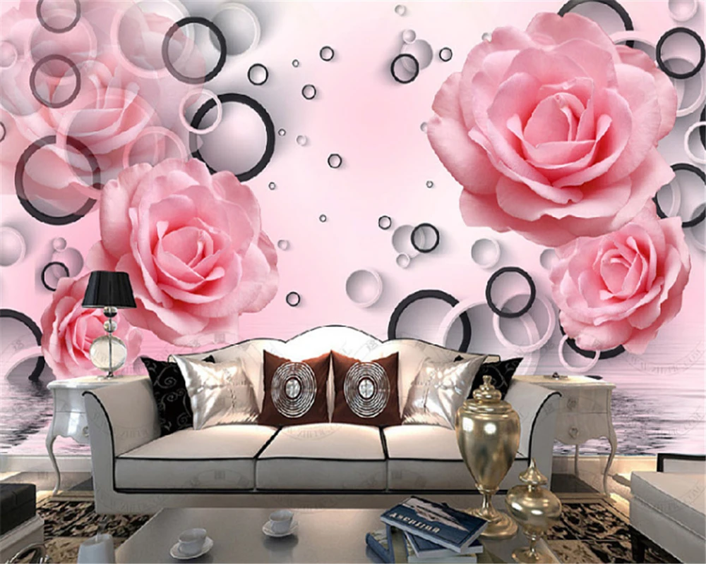 

beibehang papel de parede custom modern fashion wallpaper beautiful fresh dream flowers TV living room background wall 3D mural