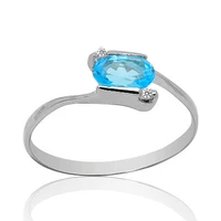 simple 925 silver crystal ring 4mm6mm natural topaz ring sterling silver topaz jewelry for daily wear