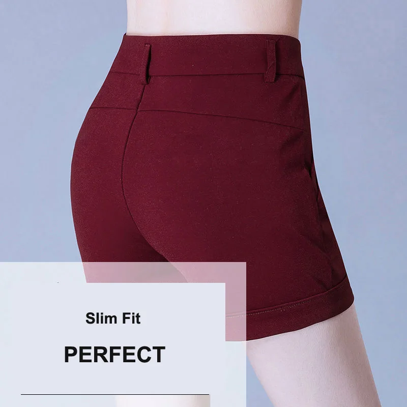 Шорты женские с завышенной талией приталенные Повседневные Удобные прямые