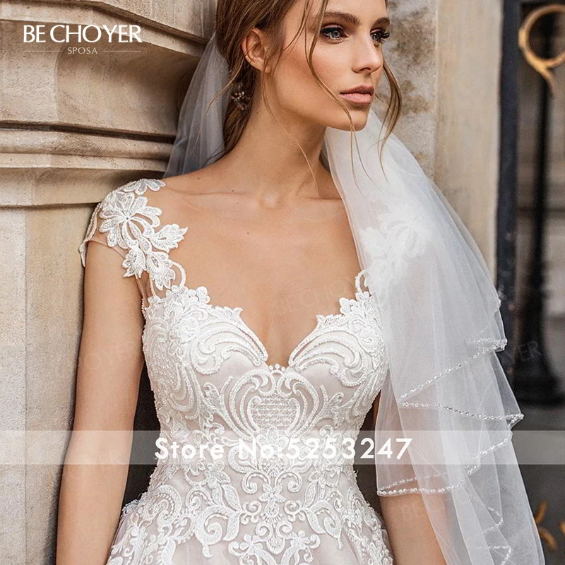 Винтажное свадебное платье с аппликацией Vestido de Noiva кружевное ТРАПЕЦИЕВИДНОЕ для
