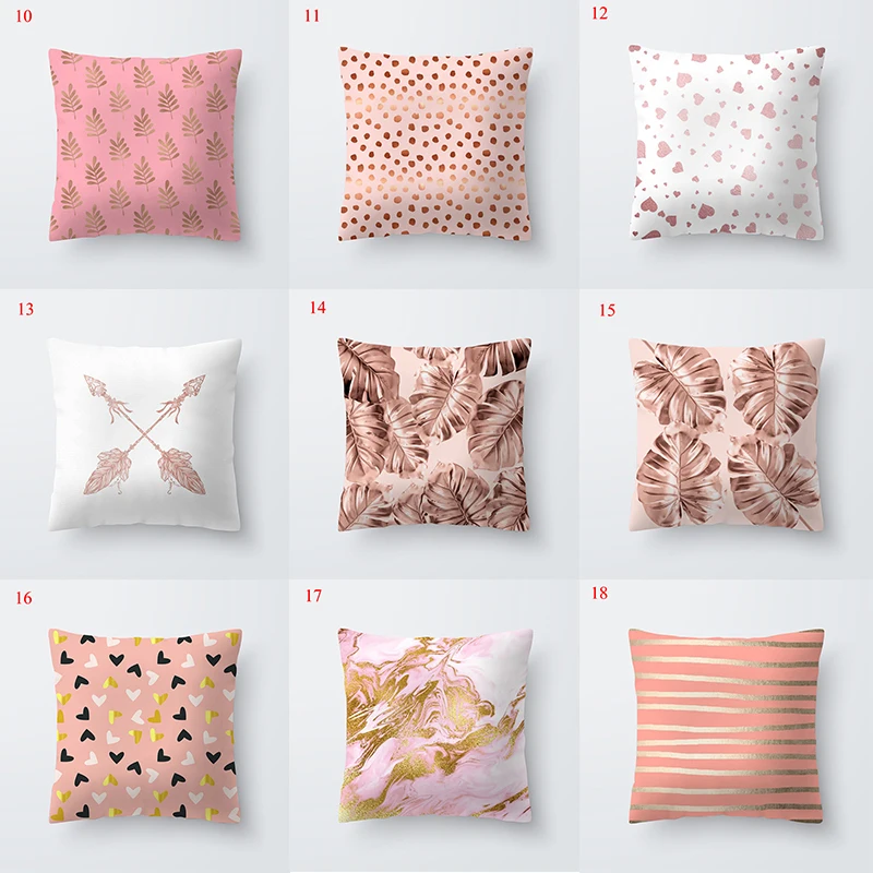 Новинка Наволочка в скандинавском стиле декоративные розовые золотистые