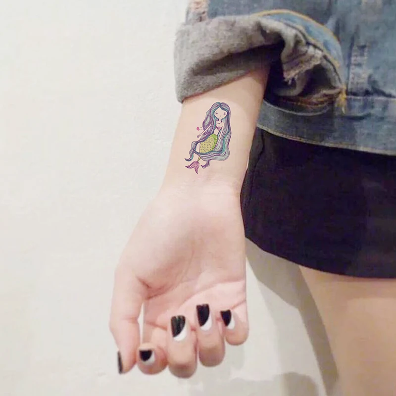 4PCS Birthday Decor Temporary Tattoo Sticker Happy Favors Kids Party Decorations Mermaid Pattern | Дом и сад