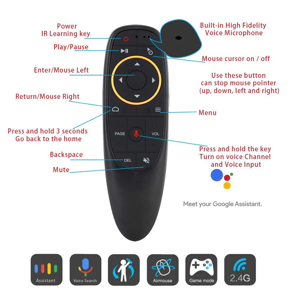 G10X Air mouse 2 4G Беспроводная Голосовая пульт дистанционного управления воздушная