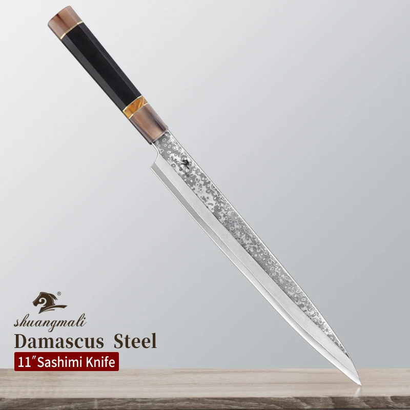 Нож шеф повара из дамасской стали японский нож для суши нарезки рыбы мясника