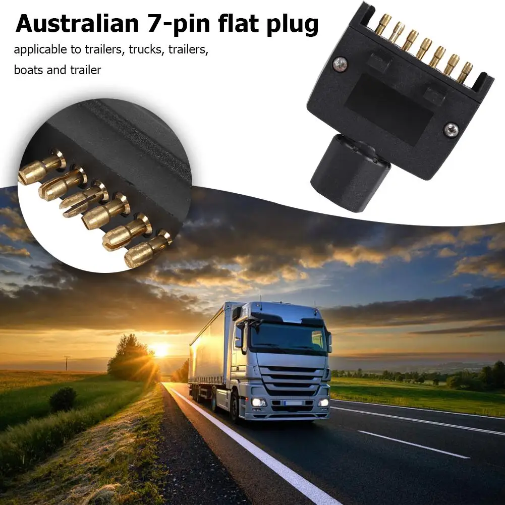 

For Caravan Trailer 7 Pin AU Flat Male Trailer Socket Plug Connector Adapter Provide Connection of Brake Tail Lamp