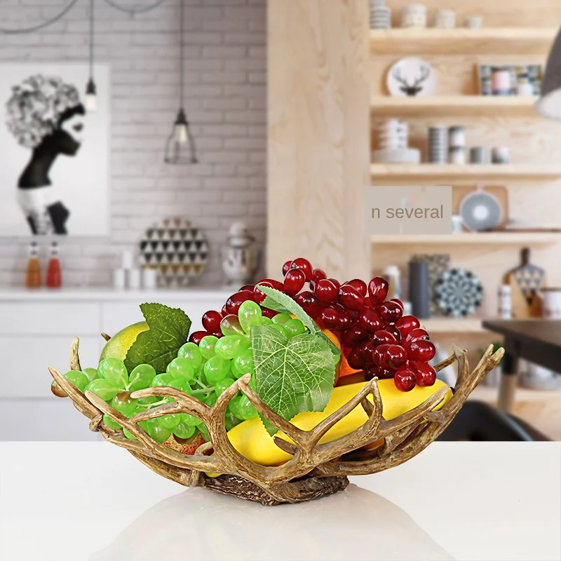 

Antler Shape Resin Fruit Tray Wine Rack European Style Home Decoration Small Ornaments Snacks /candy/ Dried Fruit Plate