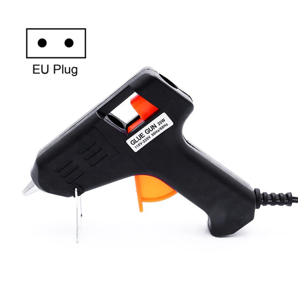 20W EU plug US Melt Glue Gun Industrial Mini Guns Thermo Electric Heat Temperature Tool with 10pcs 7mm x 190mm Stick | Инструменты