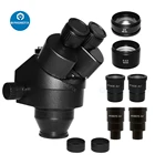 Мультифокальный микроскоп 7X-45X 3,5x-180X, микроскоп с увеличением, стереомикроскоп, головка черногобелого цвета для ремонта телефонов, пайки печатных плат, микрохирургии