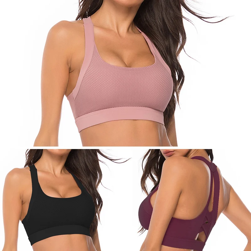 

Women Yoga Sports Bra Fitness Workout Gym Back Cross Activewear High Impact Bras TC21