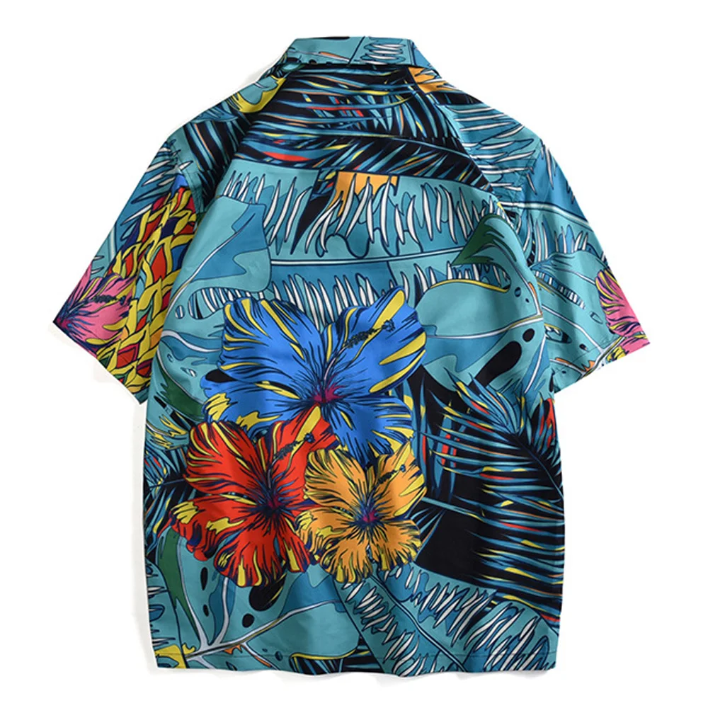 Мужская рубашка с цветочным принтом Hawaii Повседневная короткими рукавами и в виде